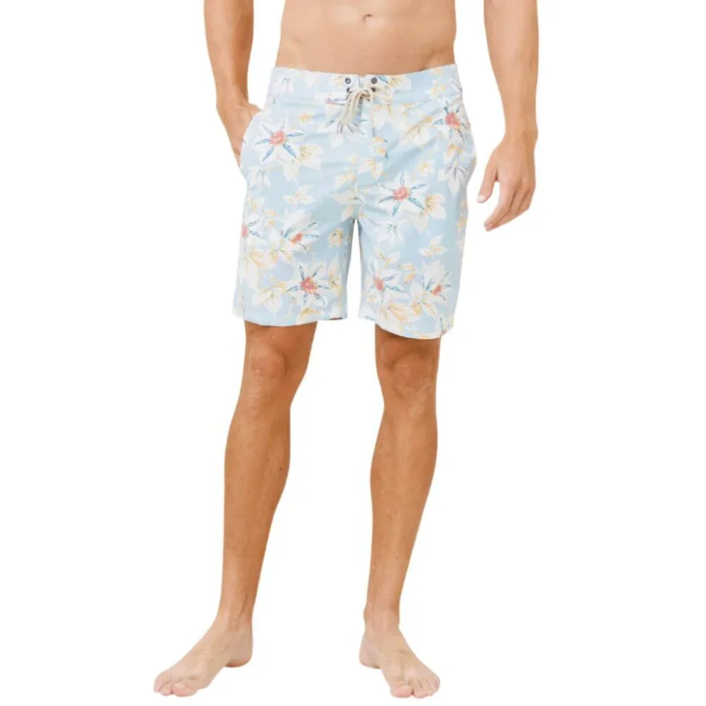 NWT Faherty Classic Board Bermuda Shorts Mens 35 Blue Floral 7.5